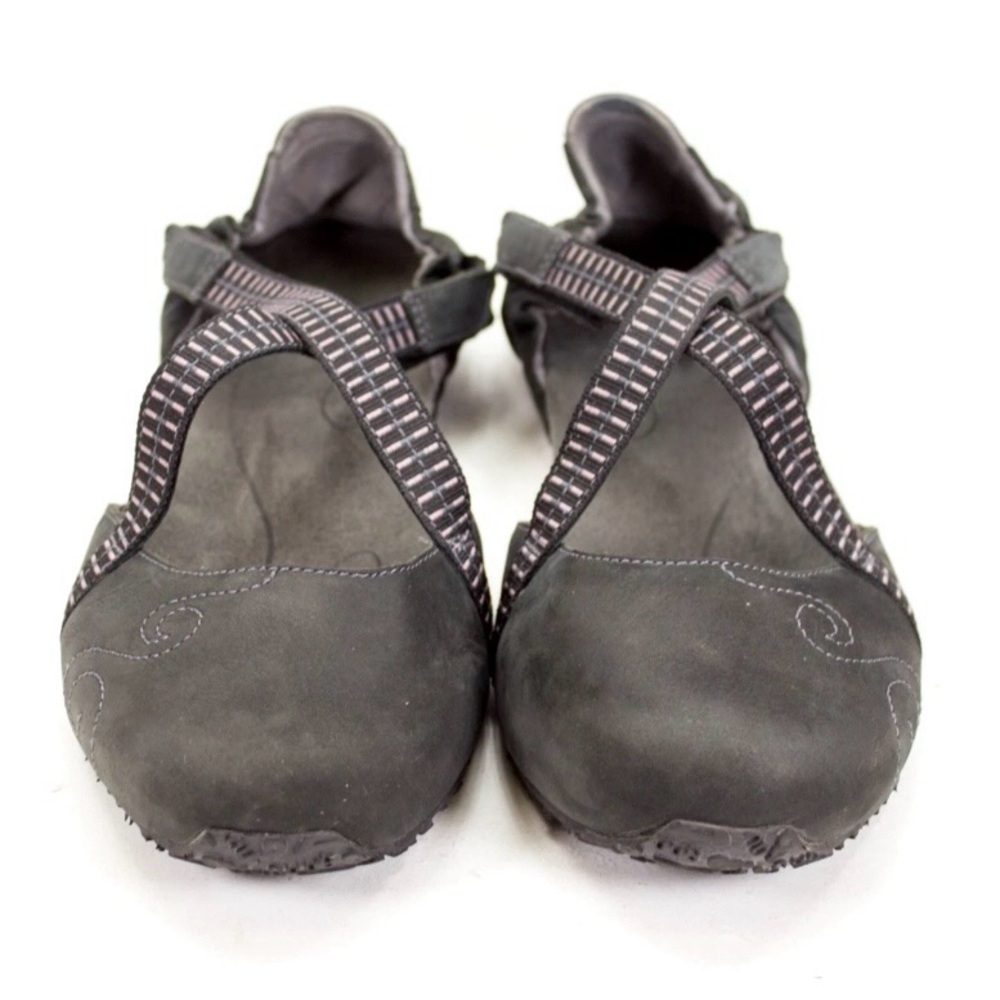 Ahnu Karma Crisscross Mary Jane Womens Sz US 10.5 Black Suede Leather Yoga Flats - Picture 7 of 12
